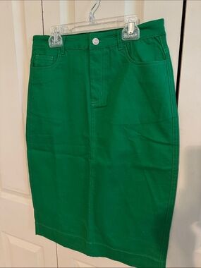 Jade Mackenzie green denim pencil skirt size small